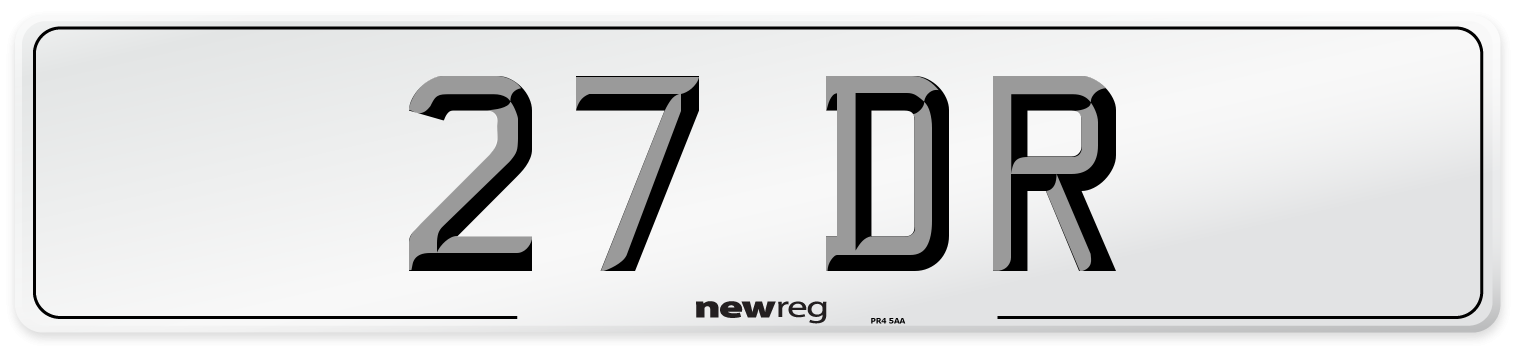 27 DR Number Plate from New Reg
